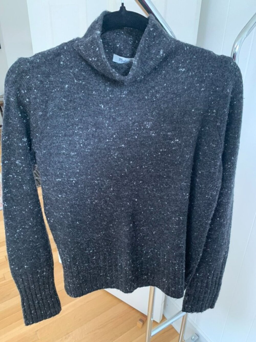 Madewell Flecked Turtleneck Sweater in Charcoal